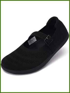 Wide Toe Box Barefoot Flats Breathable Knit Mary Jane Women's Shoes